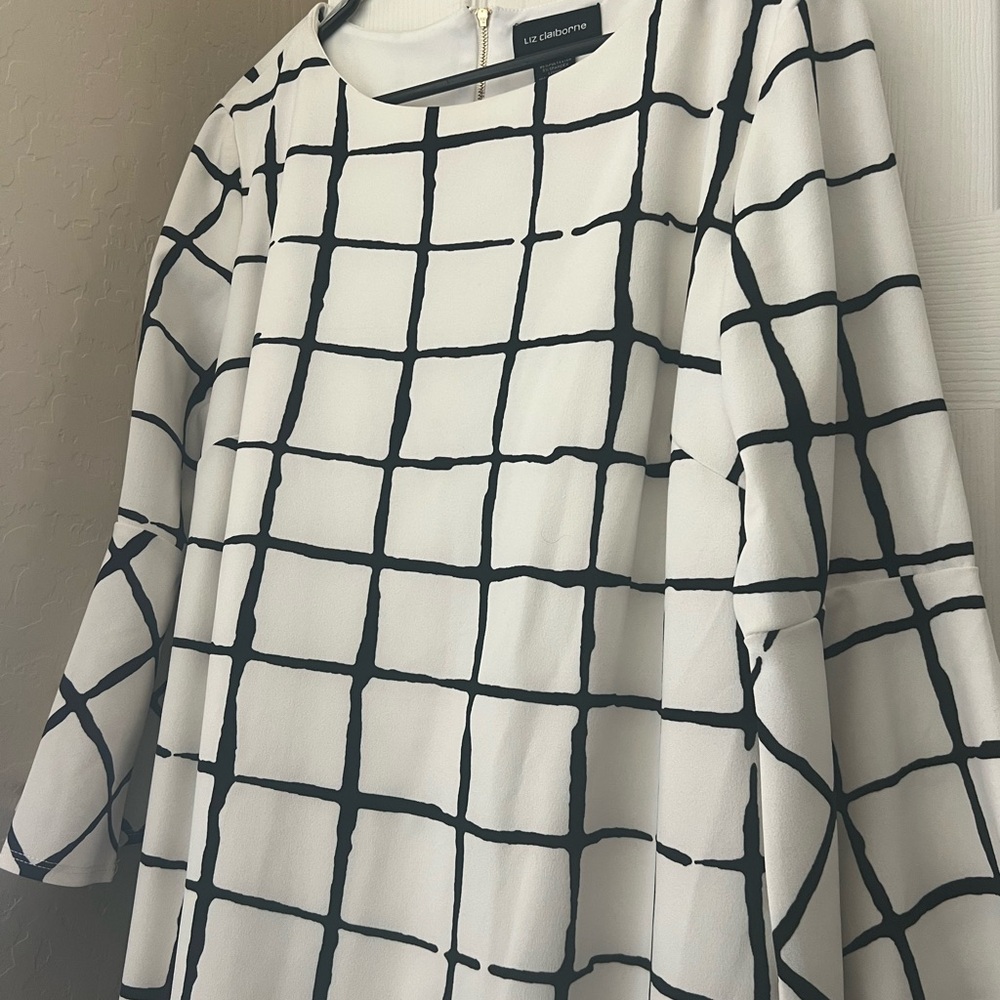 Liz Claiborne Monochrome Checkered Dress